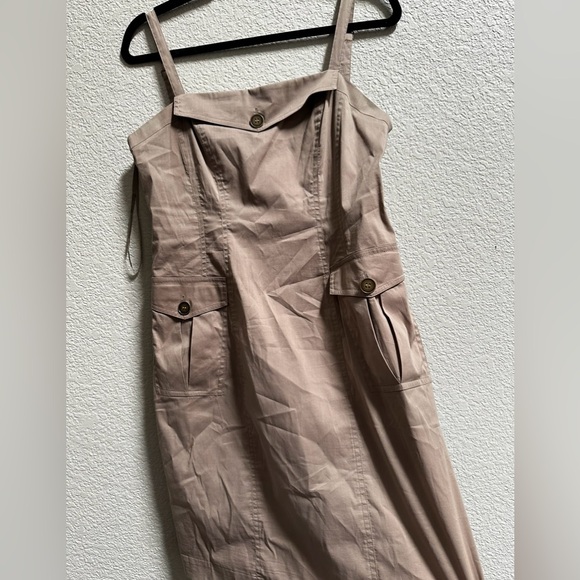 GUC BCBG MAXAZRIA Y2K Tan Cargo Slip Dress - Picture 2 of 13